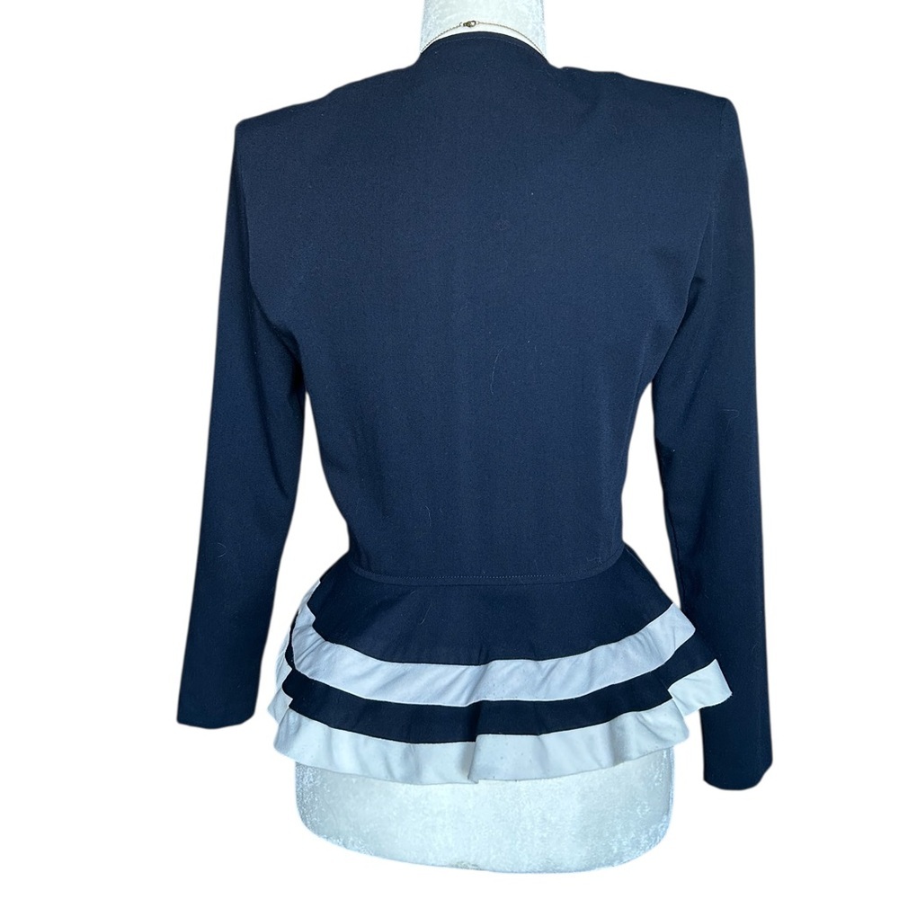 Sophisticate Navy Peplum Blazer Size XS | Structured Tailored Jacket - Picture 5 of 12